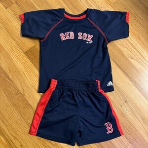 Adidas Kids Navy and Red Red Sox Tee and Shorts